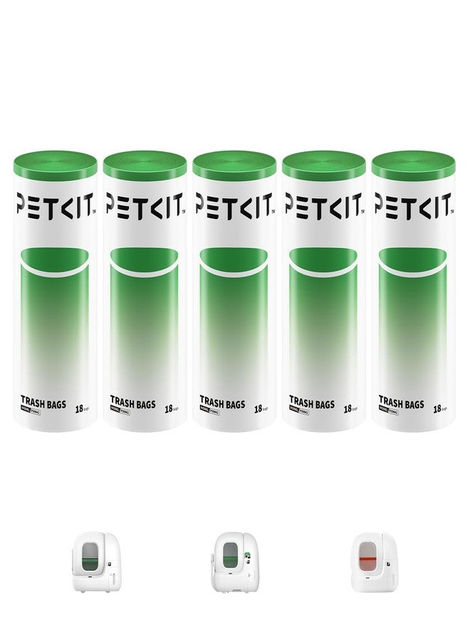 PETKIT Replacement Trash Bag Waste Bag for PuraMax 2/PUROBOT Max Pro Automatic Cat Litter Box-5 Rolls (5 Roll(90 count)) - Image 1